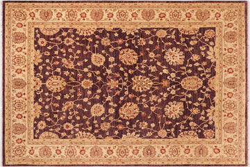 handmade Traditional Kafkaz Chobi Ziegler Purple Beige Hand Knotted RECTANGLE 100% WOOL area rug 8 x 11